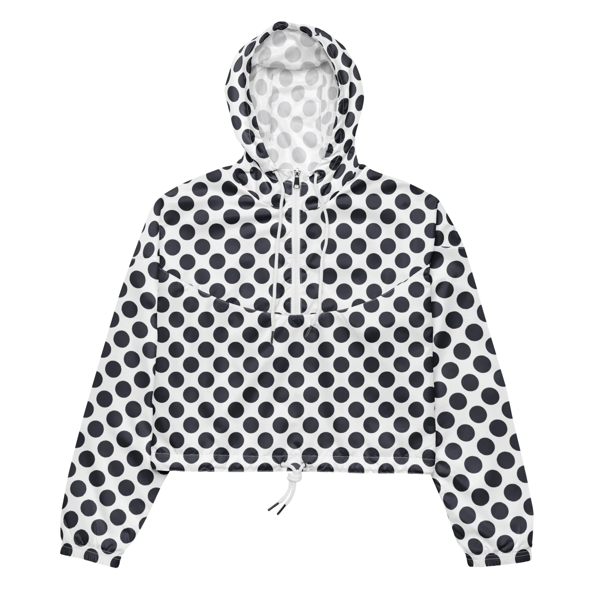 Polka Dot Paynes Gray Women’s cropped windbreaker