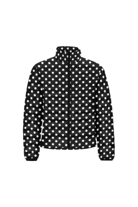 Polka Dot Unisex Stand Collar Padded Jacket