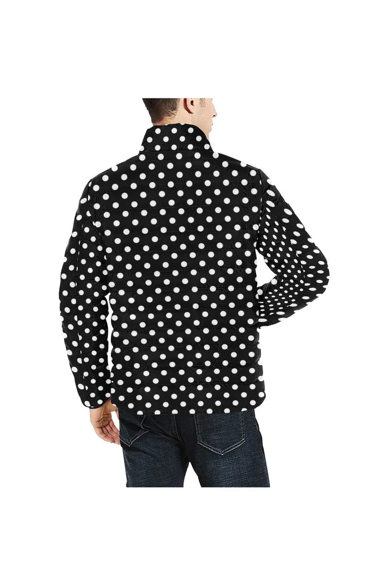 Polka Dot Unisex Stand Collar Padded Jacket