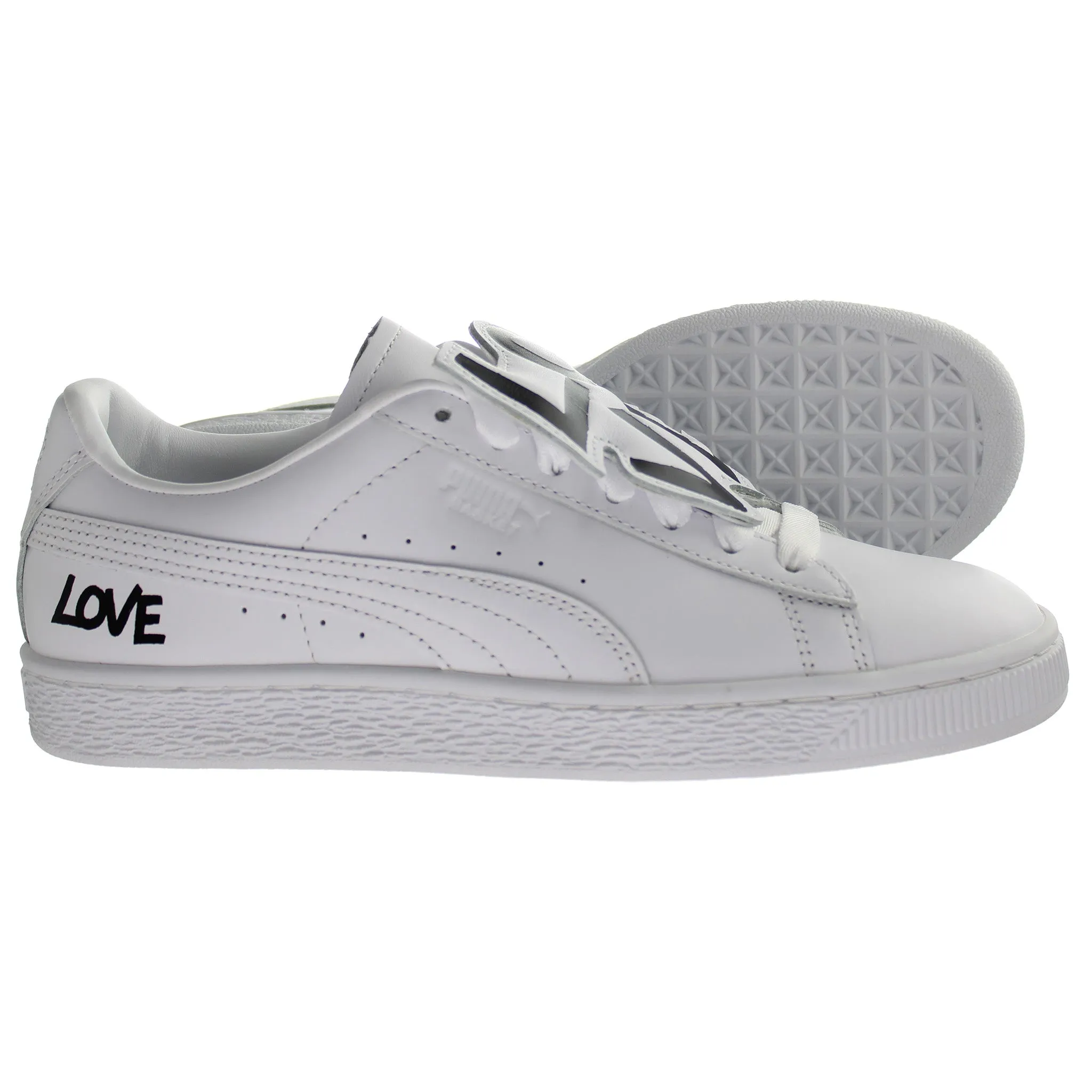 PUMA Basket Badge HNDWRTTN White Womens Trainers