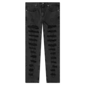 Slashed Skinny Jean - Black