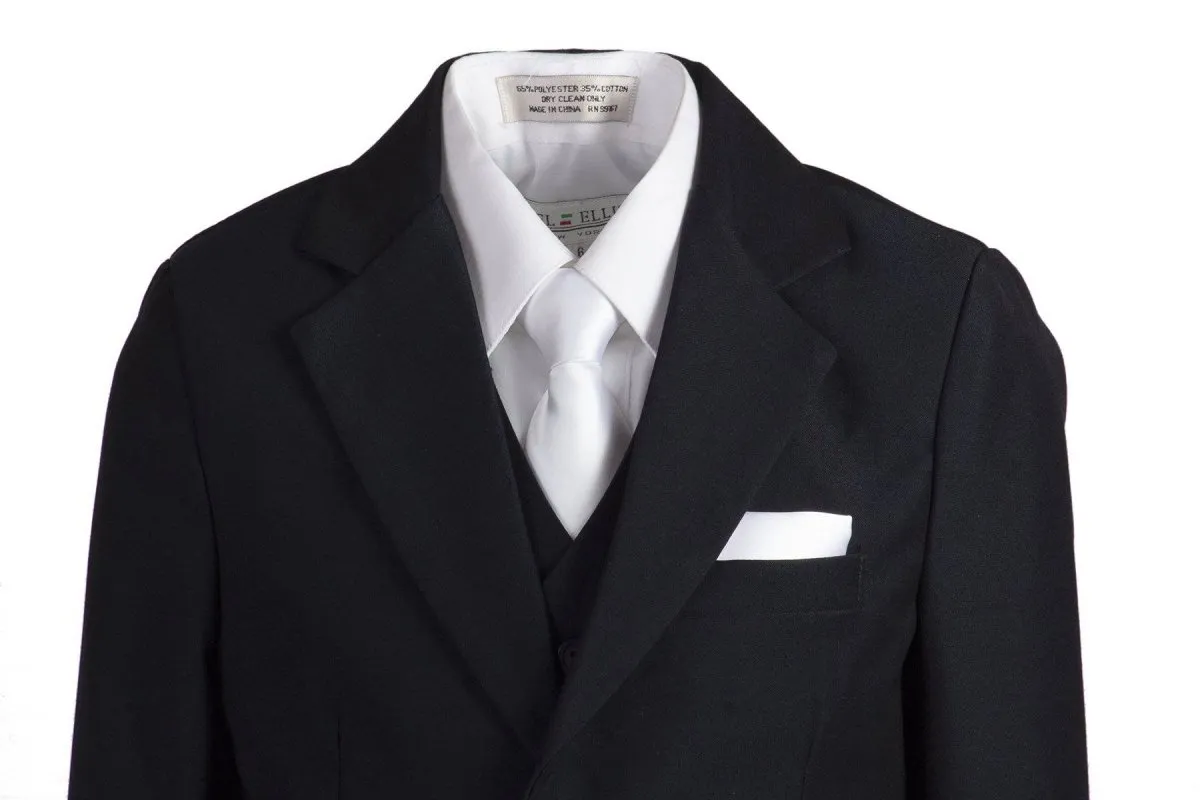 Slim Fit Five Piece Communion Suit With White Tie & Hankie