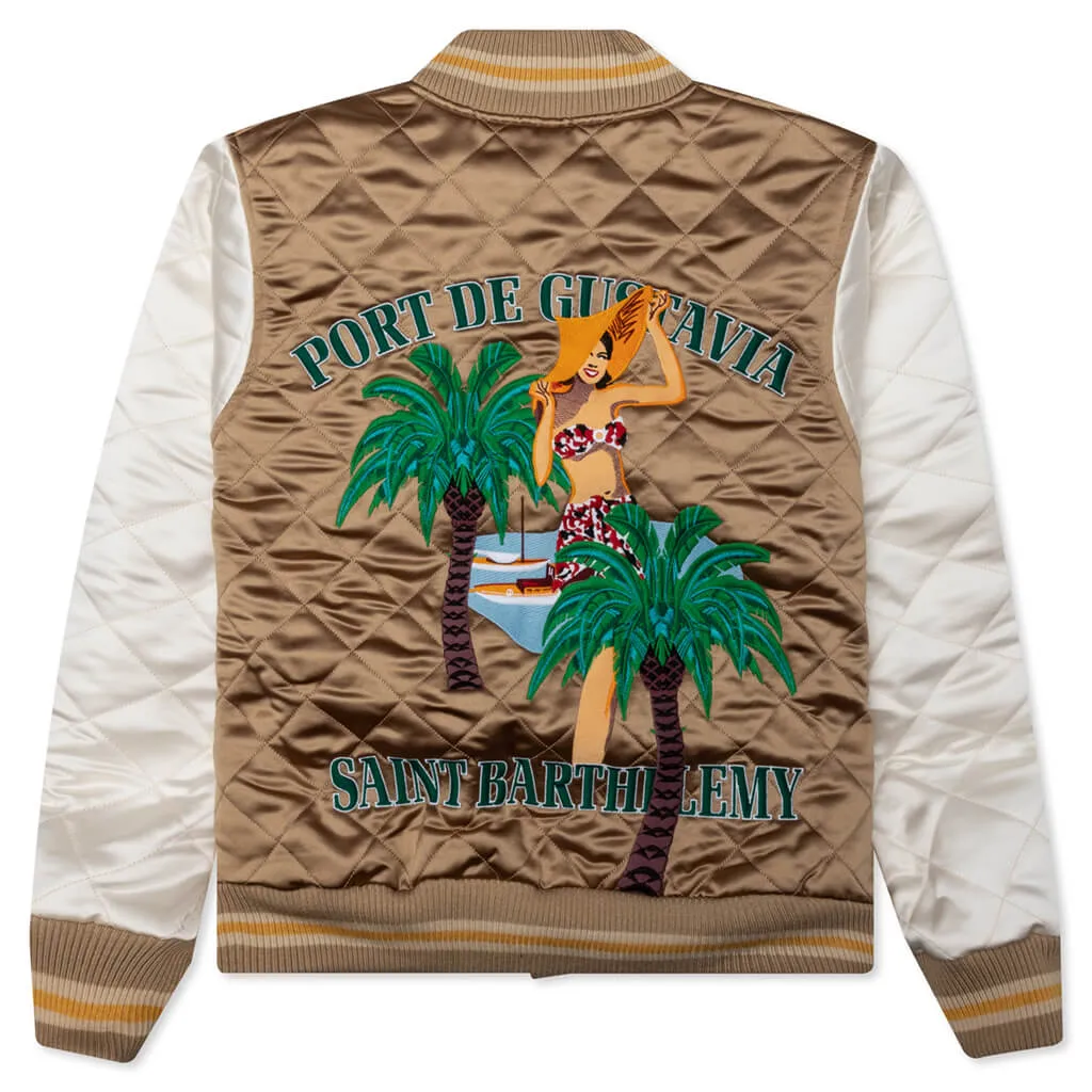 St. Barts Bomber Jacket - White/Tan