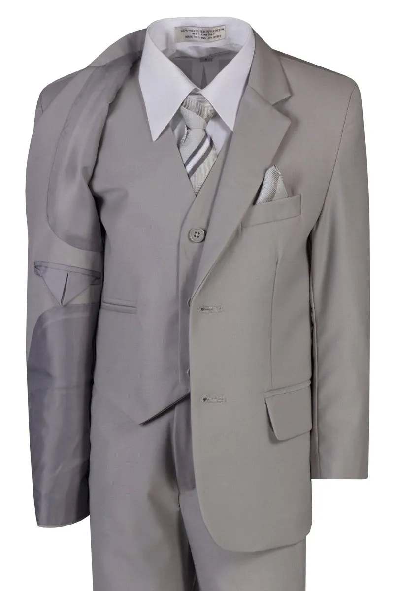 Standard Fit Boys 6 Piece Suit with Neck Tie And Pocketsquare