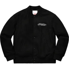 SUPREME DELTA LOGO VARSITY JACKET-BLACK