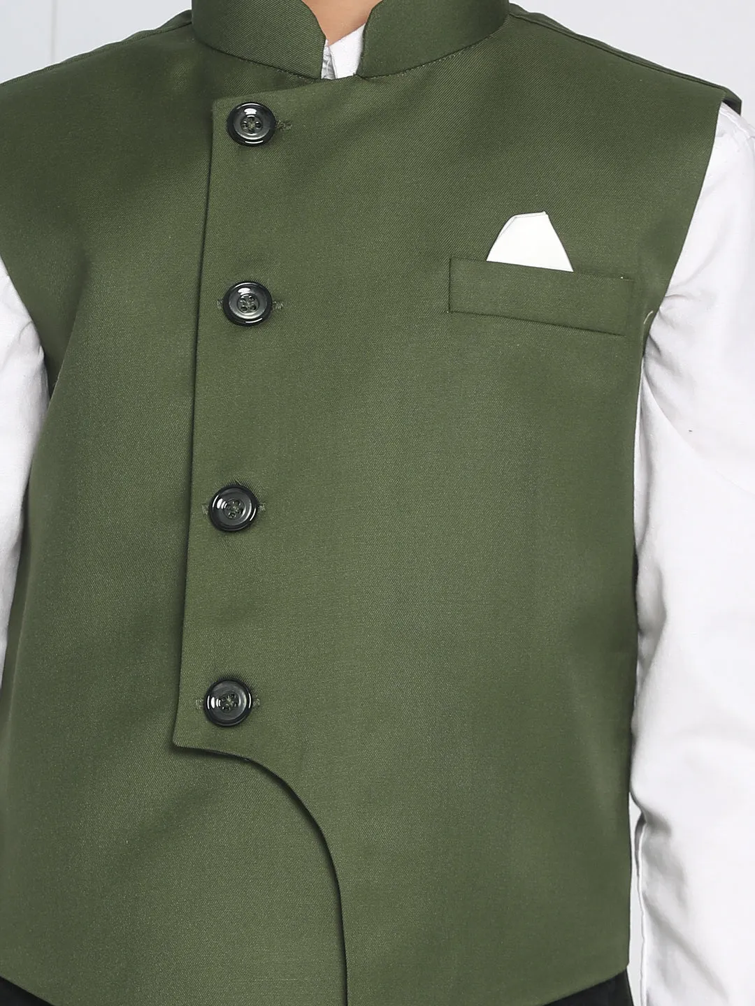 Vastramay Baap Beta Cotton Blend Green Jacket