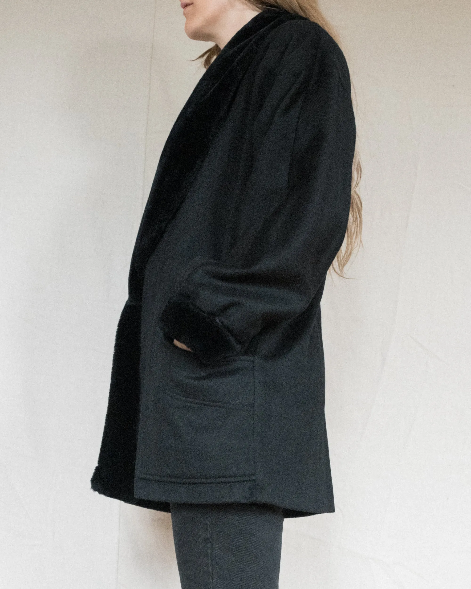 Vintage Black Wool Jacket (M)