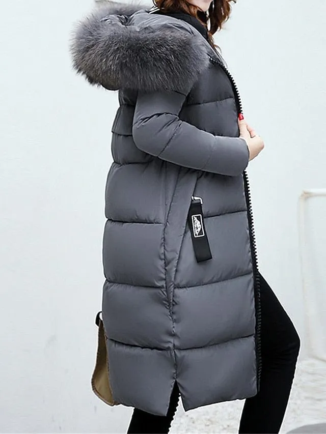 Windproof Women's Long Parka Jacket for Valentine's Day and Winter